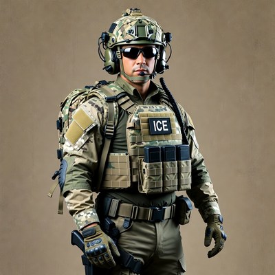 Soldier in ICE tactical gear