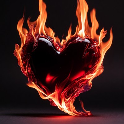Burning Heart Flames