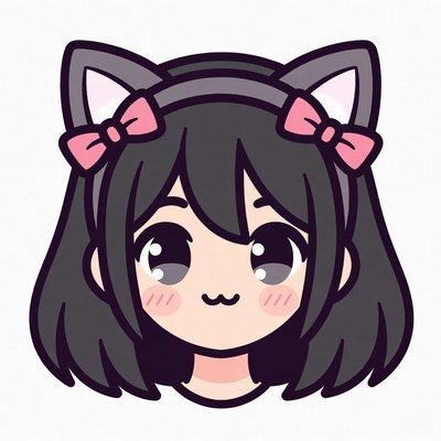 Cute anime girl with cat ears