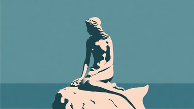 Little Mermaid Statue Silhouette