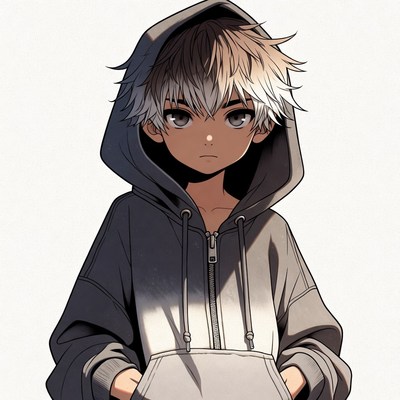 Anime boy in hoodie