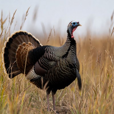 Wild Turkey in Tall Grass