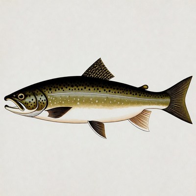 Brown Trout Fish Illustration