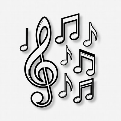 Treble Clef with Musical Notes