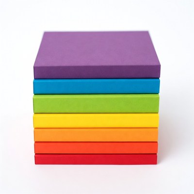 Stack of Rainbow Colored Boxes