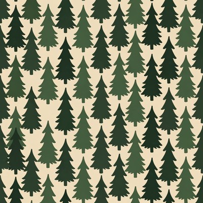 Green Pine Tree Seamless Pattern