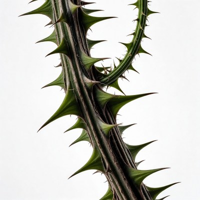 Spiky Green Cactus Stem