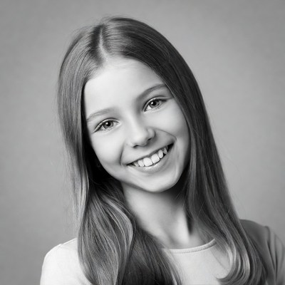 Smiling girl with long hair