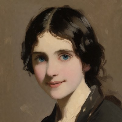Portrait of young woman with blue eyes