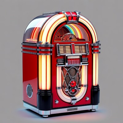 Vintage Red Neon Jukebox