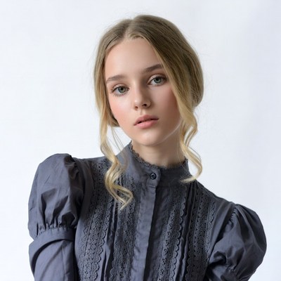 Young woman in Victorian blouse