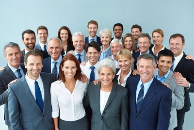 Diverse business team group photo