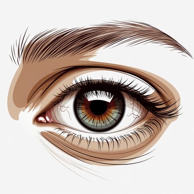 Close-up green eye illustration