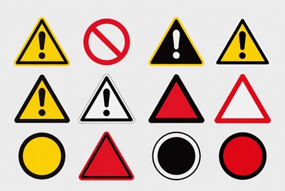 Warning Signs and Symbols Set