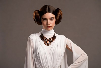 Woman in Princess Leia costume