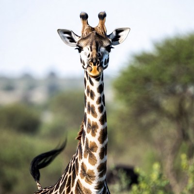 Giraffe standing in savanna