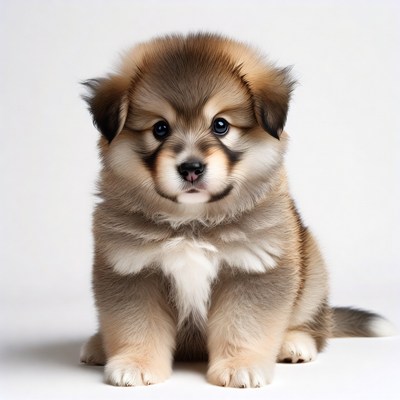 Fluffy Pomeranian Puppy Sitting