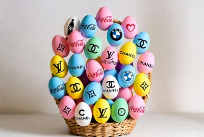 Basket of Branded Easter Eggs