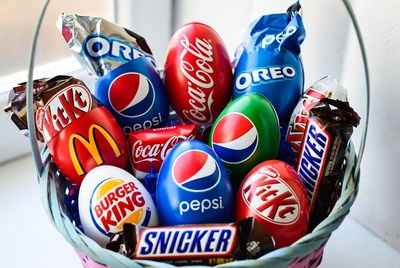Easter Basket with Candy and Branded Eggs