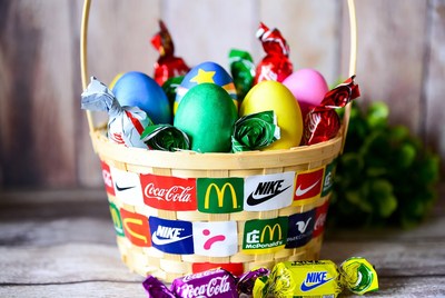 Easter Basket with Brand Logo Eggs