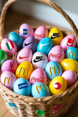 Easter Basket with Branded Eggs