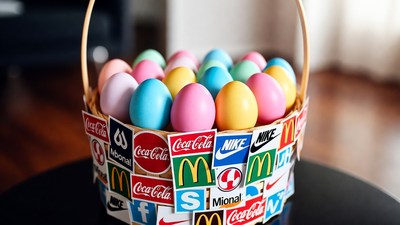 Easter Basket with Brand Logo Eggs