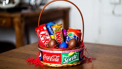 Easter Basket with Candy and Soda