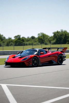 Red Hennessey Venom F5 Supercar on Track