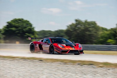 Red Hennessey Venom GT racing