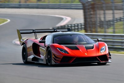 Red Race Car on Track