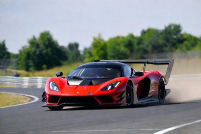 Red Hennessey Venom F5 Supercar Drifting