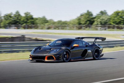 Black Supercar on Racetrack