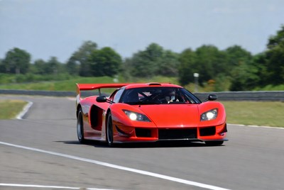 Red Race Car on Track