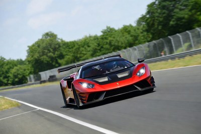 Red Race Car on Track