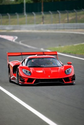 Red Race Car on Track