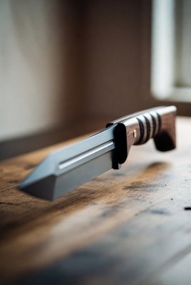 Tanto knife with wooden handle