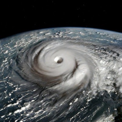 Hurricane over Earth from space