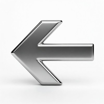 Shiny Silver Left Arrow