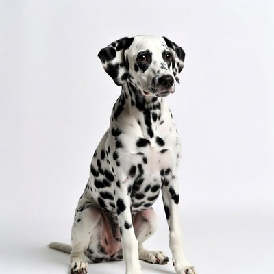 Dalmatian dog sitting