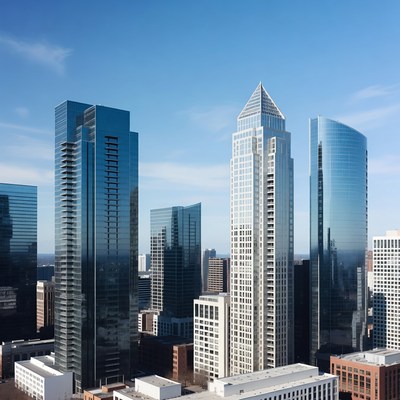 Modern Skyscrapers in City Skyline