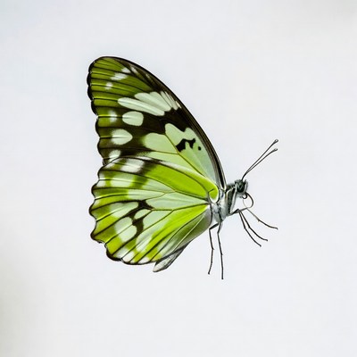 Green White Common Jezebel Butterfly