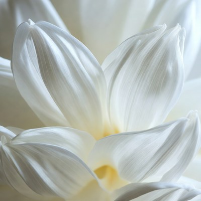 White Dahlia Flower Closeup