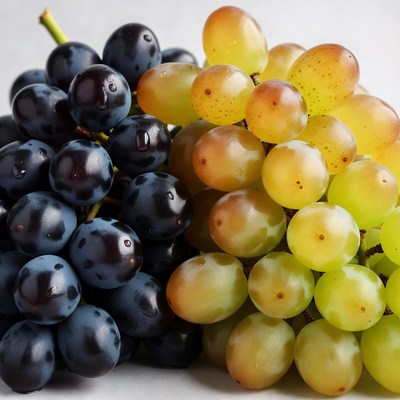 Bunch of Black and Green Grapes