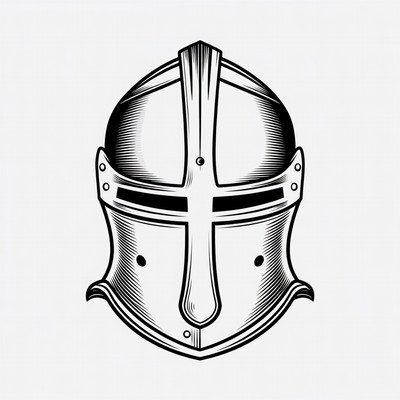 Medieval Knight Helmet Illustration