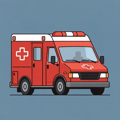 Red Ambulance Illustration