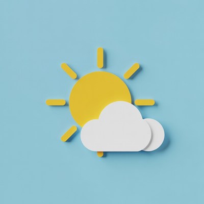 Sunny Weather Icon with Cloud