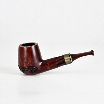 Carved briar tobacco pipe