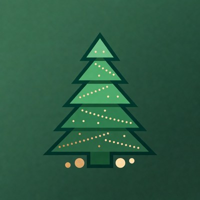 Green Christmas Tree Illustration