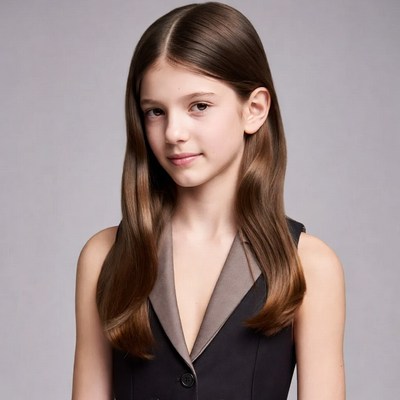 Young girl in black blazer