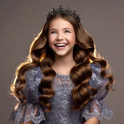 Girl smiling with black crown